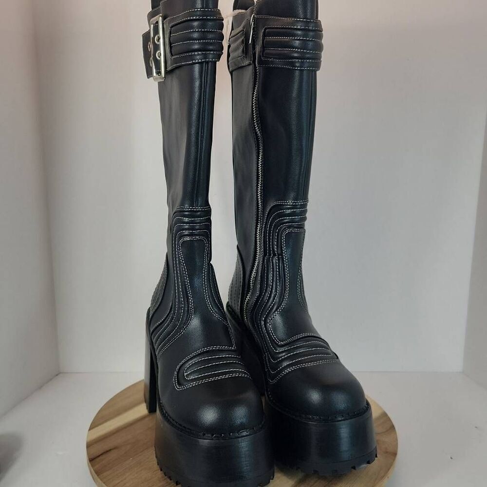 Dolls Kill - Roadway Combat Boots Generation Kiss Women's Size 10 M Black - Picture 2 of 10